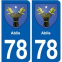 78 Ablis blason autocollant plaque stickers ville