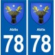 78 Ablis blason autocollant plaque stickers ville