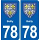 78 Bailly blason autocollant plaque stickers ville
