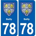 78 Bailly blason autocollant plaque stickers ville