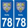 78 Bailly blason autocollant plaque stickers ville