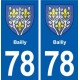 78 Bailly blason autocollant plaque stickers ville