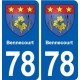 78 Bennecourt blason autocollant plaque stickers ville