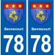 78 Bennecourt blason autocollant plaque stickers ville