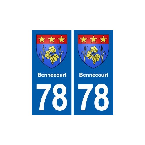 78 Bennecourt blason autocollant plaque stickers ville