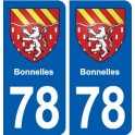 78 Bonnelles blason autocollant plaque stickers ville
