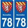 78 Bonnelles blason autocollant plaque stickers ville