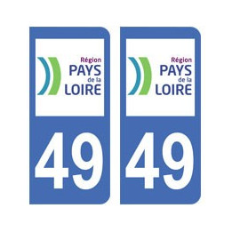 49 Maine et Loire autocollant plaque