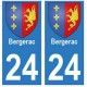 24 Dordogne autocollant plaque blason armoiries stickers département