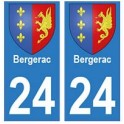 24 Bergerac autocollant plaque blason armoiries stickers département