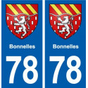 78 Bonnelles blason autocollant plaque stickers ville