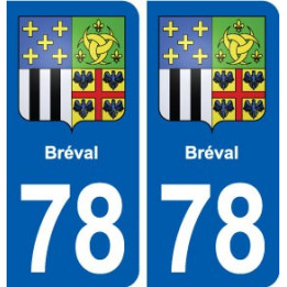 78 Bréval blason autocollant plaque stickers ville