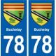 78 Buchelay blason autocollant plaque stickers ville