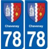 78 Chavenay blason autocollant plaque stickers ville