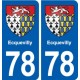 78 Ecquevilly blason autocollant plaque stickers ville