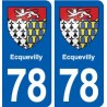 78 Ecquevilly blason autocollant plaque stickers ville