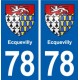 78 Ecquevilly blason autocollant plaque stickers ville