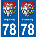 78 Ecquevilly blason autocollant plaque stickers ville