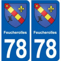 78 Feucherolles blason autocollant plaque stickers ville