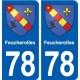 78 Feucherolles blason autocollant plaque stickers ville