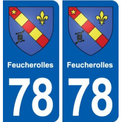 78 Feucherolles blason autocollant plaque stickers ville