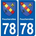 78 Feucherolles blason autocollant plaque stickers ville