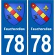 78 Feucherolles blason autocollant plaque stickers ville