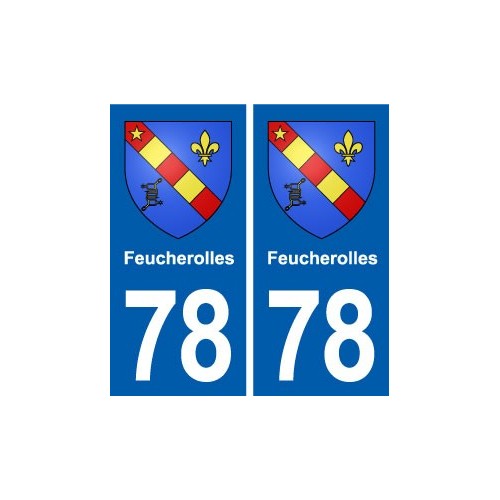 78 Feucherolles blason autocollant plaque stickers ville