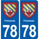 78 Freneuse  blason autocollant plaque stickers ville