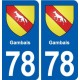 78 Gambais blason autocollant plaque stickers ville