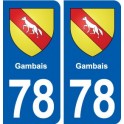78 Gambais blason autocollant plaque stickers ville