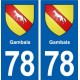 78 Gambais blason autocollant plaque stickers ville