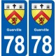 78 Guerville blason autocollant plaque stickers ville