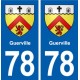 78 Guerville blason autocollant plaque stickers ville