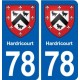 78 Hardricourt blason autocollant plaque stickers ville