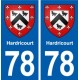 78 Hardricourt blason autocollant plaque stickers ville