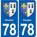 78 Houdan blason autocollant plaque stickers ville