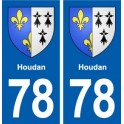 78 Houdan blason autocollant plaque stickers ville