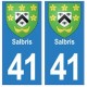 41 Salbris autocollant plaque blason armoiries stickers département ville