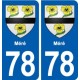 78 Méré blason autocollant plaque stickers ville