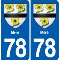 78 Méré blason autocollant plaque stickers ville