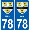 78 Méré blason autocollant plaque stickers ville