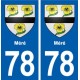 78 Méré blason autocollant plaque stickers ville
