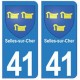 41 Selles-sur-Cher  autocollant plaque blason armoiries stickers département ville