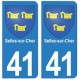 41 Selles-sur-Cher  autocollant plaque blason armoiries stickers département ville