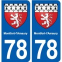 78 Montfort-l'Amaury blason autocollant plaque stickers ville