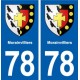 78 Morainvilliers blason autocollant plaque stickers ville