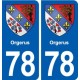 78 Orgerus blason autocollant plaque stickers ville