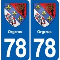 78 Orgerus blason autocollant plaque stickers ville