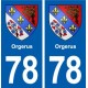 78 Orgerus blason autocollant plaque stickers ville